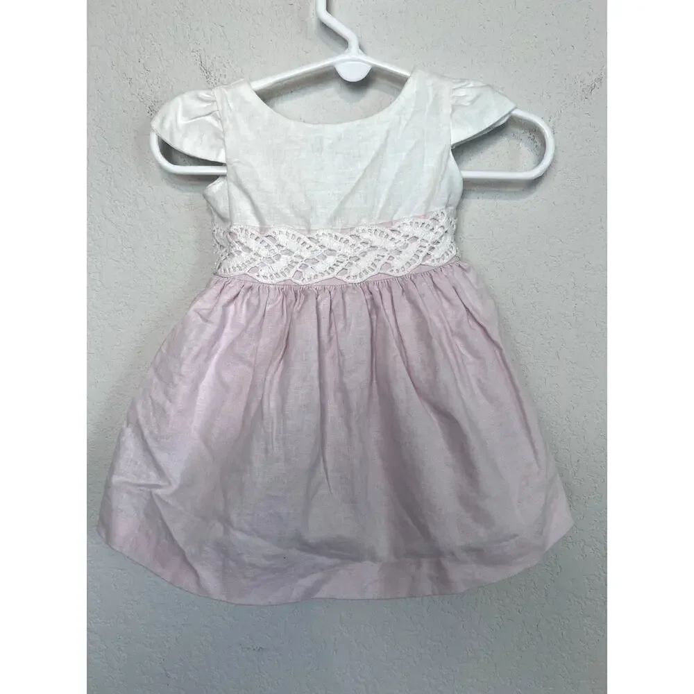 Adorable Edgehill Collection Pink & White Baby Outfit 3M